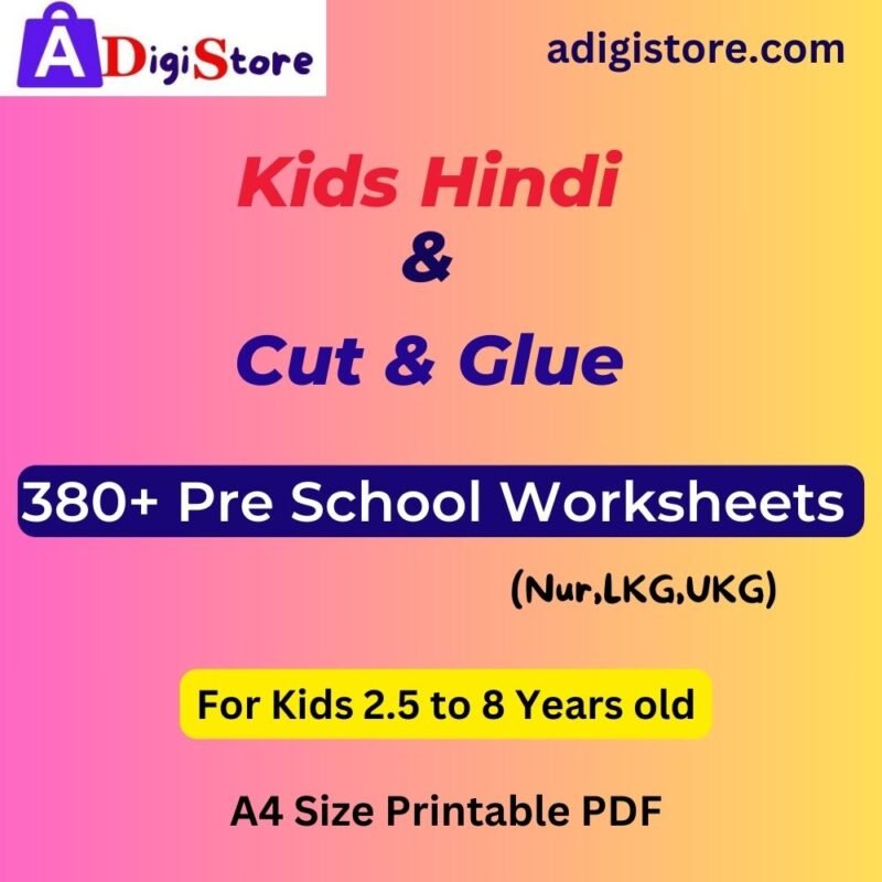 380+ Hindi Cut & Glue Worksheets for Preschoolers