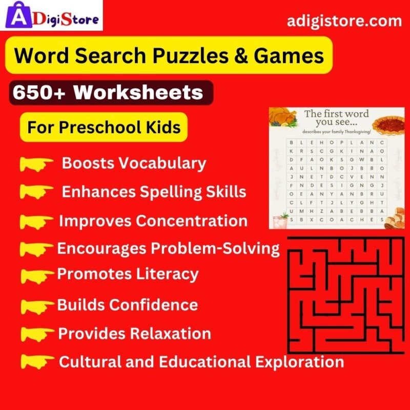 Word search puzzles for kids