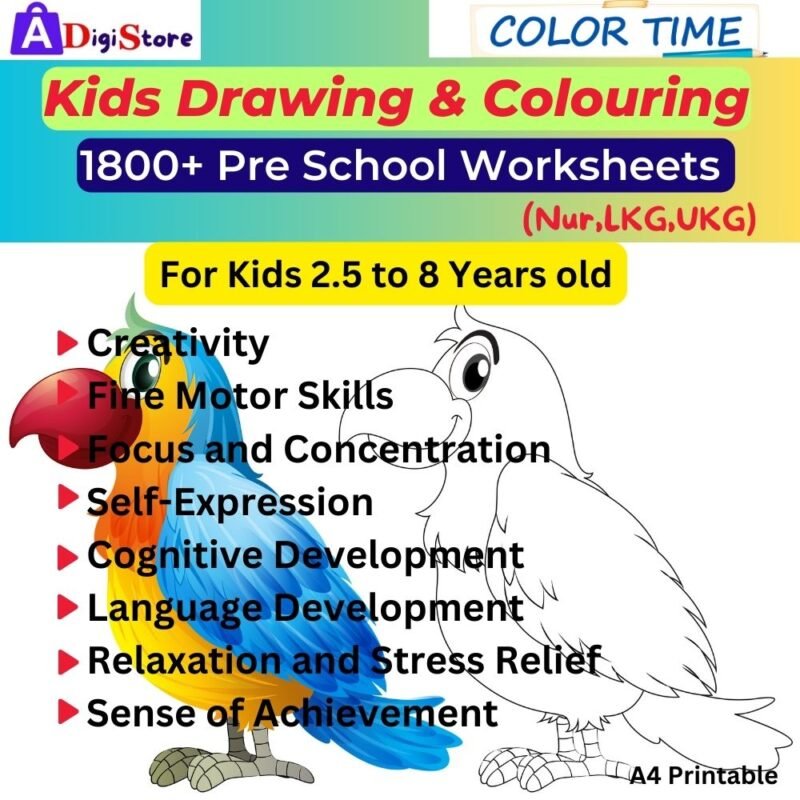 1800+ Kids Drawing & Colouring Worksheets