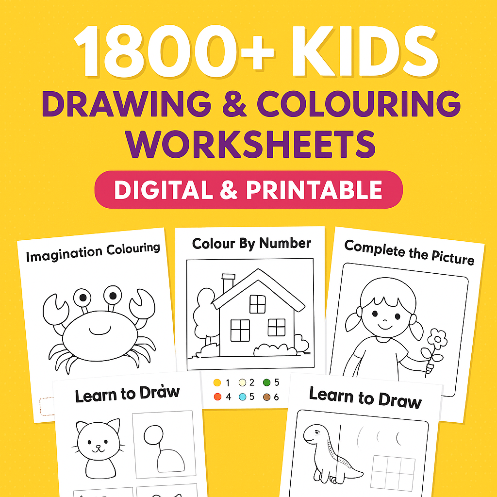 1800+ Kids Drawing & Colouring Worksheets